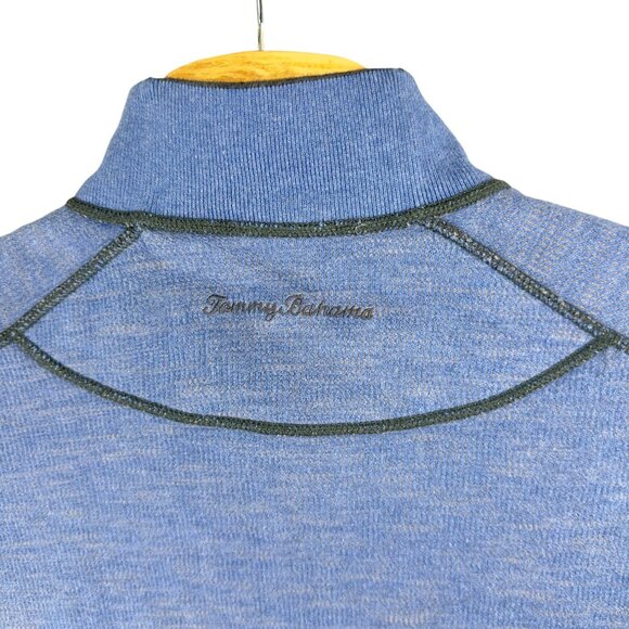 Tommy Bahama Sweater Men Flipshore Reversible Half-Zip Gray Blue Pullover - Picture 11 of 16